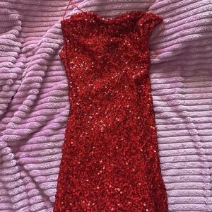Windsor Dazzling Red Sequin Mini Dress